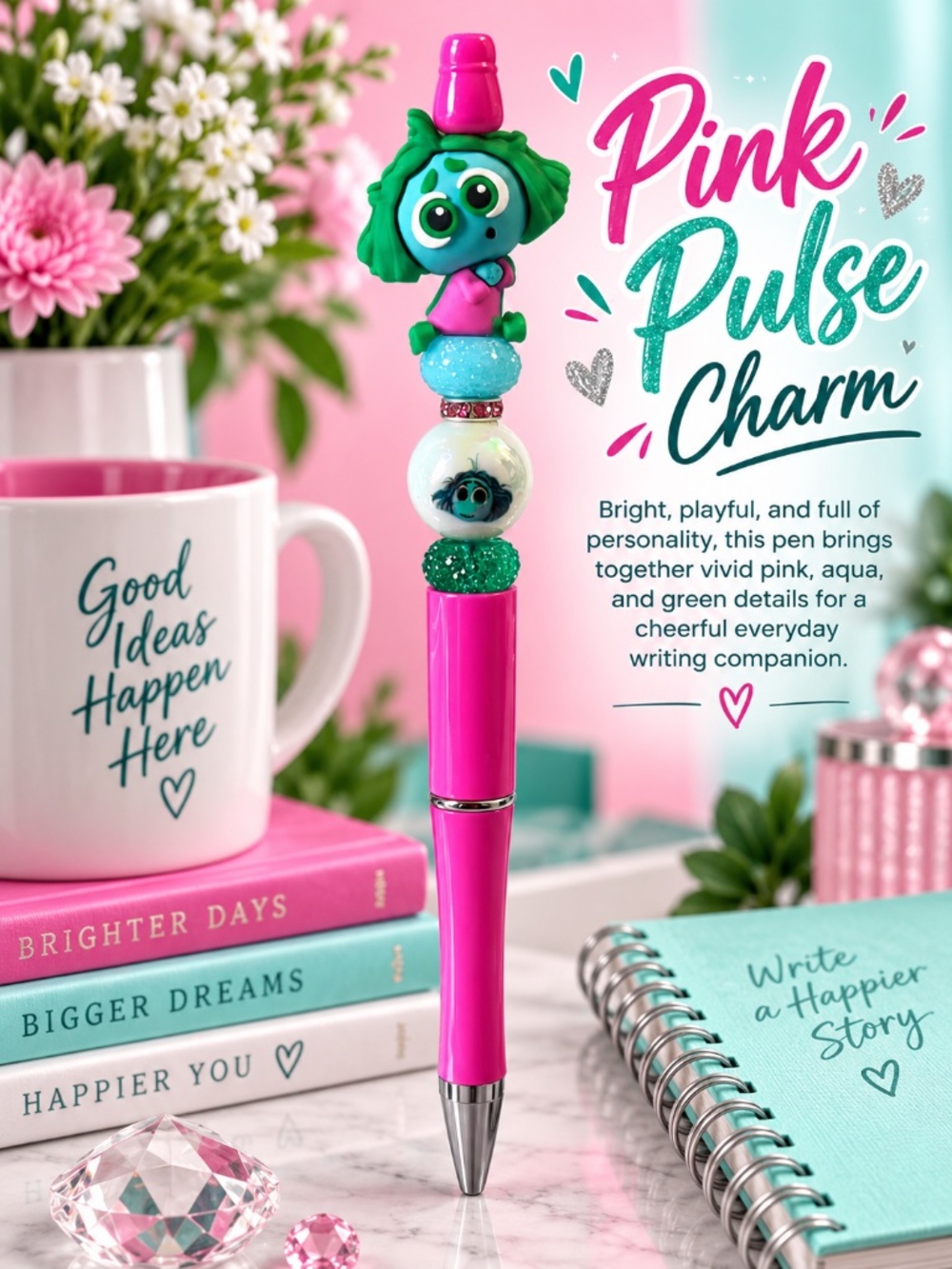 Pink Pulse Charm Pen